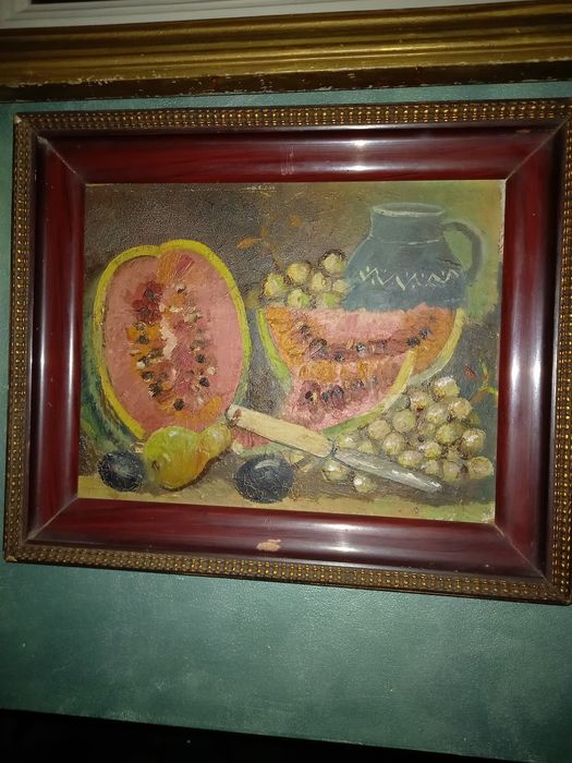 Pictura veche pe mucava