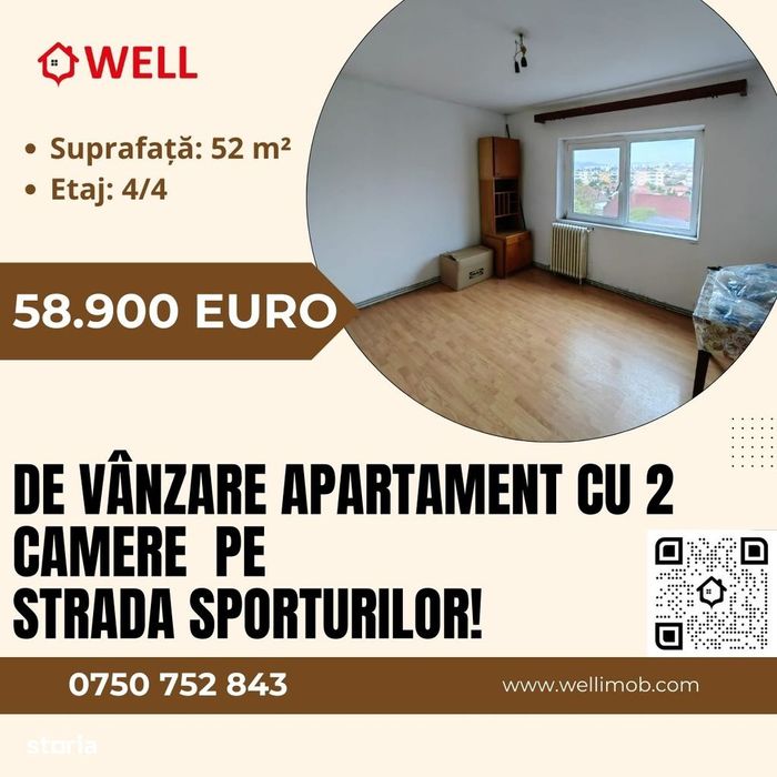Apartament cu două camere de vânzare în Sfântu Gheorghe