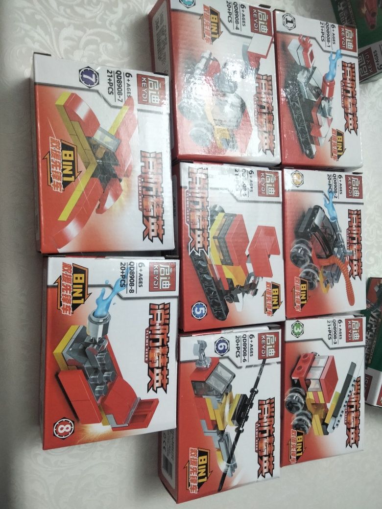 Лего коллекция из 8коробок робот,пожарный, военный,тд