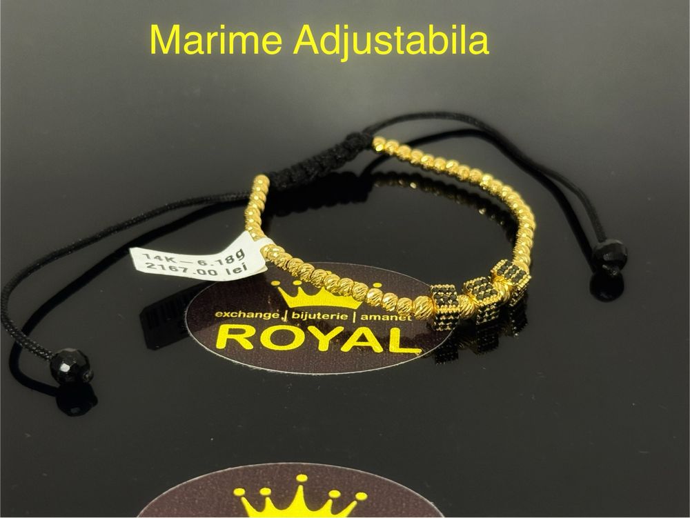 Bijuteria ROYAL : Bratara AUR 14K snur bile / 6.18 GR