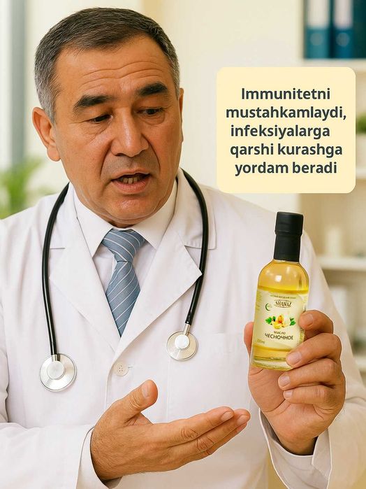 Масло Чесночное 250мл  (Саримсоқ ёғи) в стеклянной бутылке НОВИНКА!!!