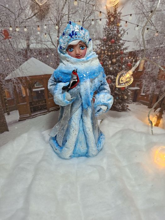 Снегурочка из ваты ручной работы – Эксклюзивная Новогодняя Игрушка (16