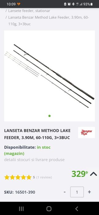 Lansete feeder Benzar Method Lake X 2 buc
