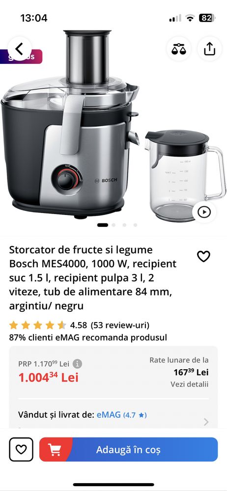 Storcator fructe Bosch MES4000