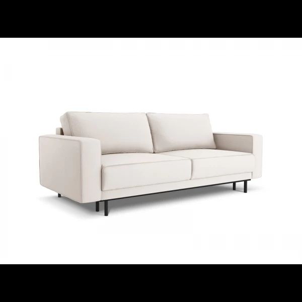 Canapea extensibila 3 locuri spatiu depozitare bej deschis 236cm