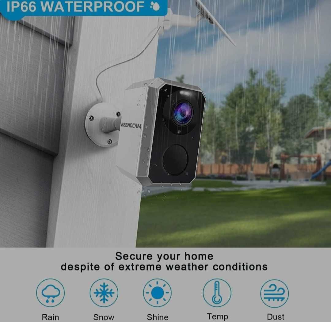 BEENOCAM D5-Pro 3MP 2K соларна външна WiFi охранителна камера