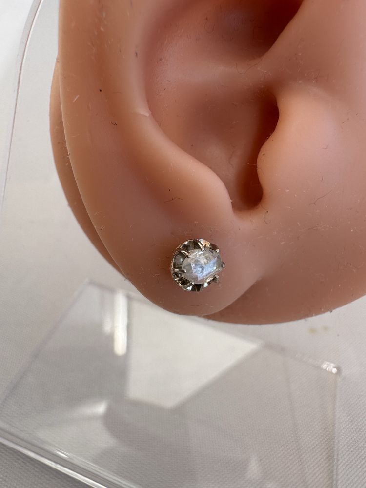Cercei din aur 14 k si diamante rose cut