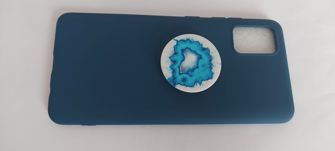 Husa Samsung Galaxy A51 albastru + pop socket