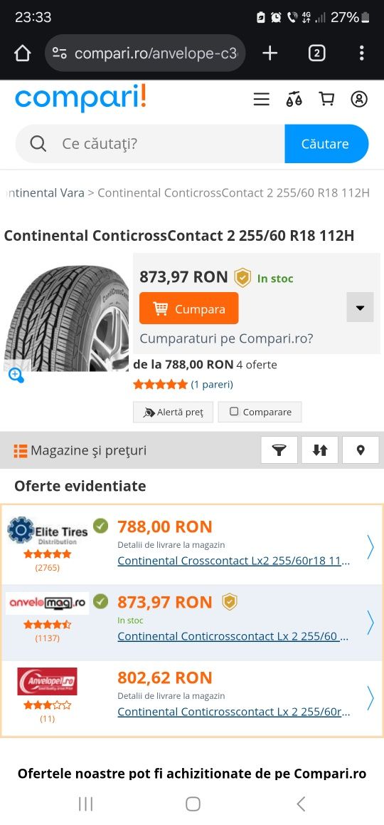 Anvelope Continental 255/60 R18 Vara Ca Noi!
