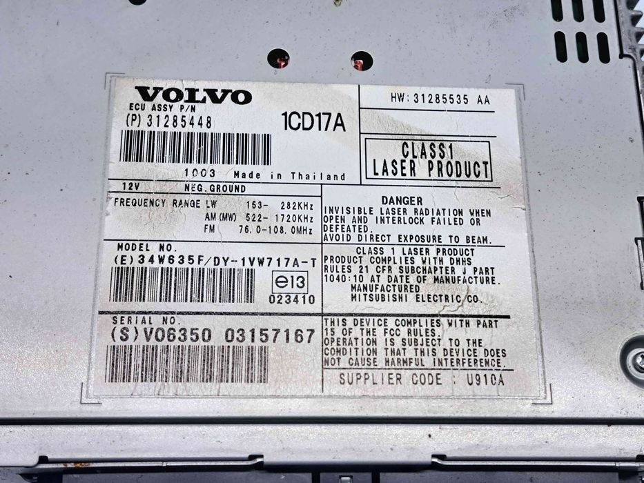 Radio CD Volvo C30 Coupe Facelift Rdesign [Fabr 2006-2013] 31285448