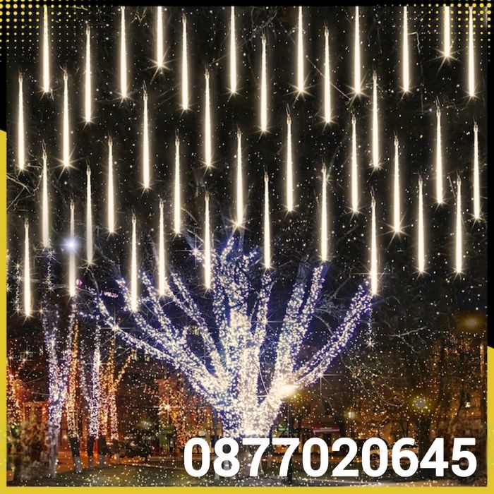 LED коледни висулки 50см падащ сняг