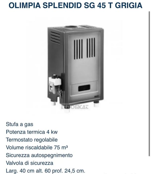 Sobă pe gas Olimpia Splendid nouă