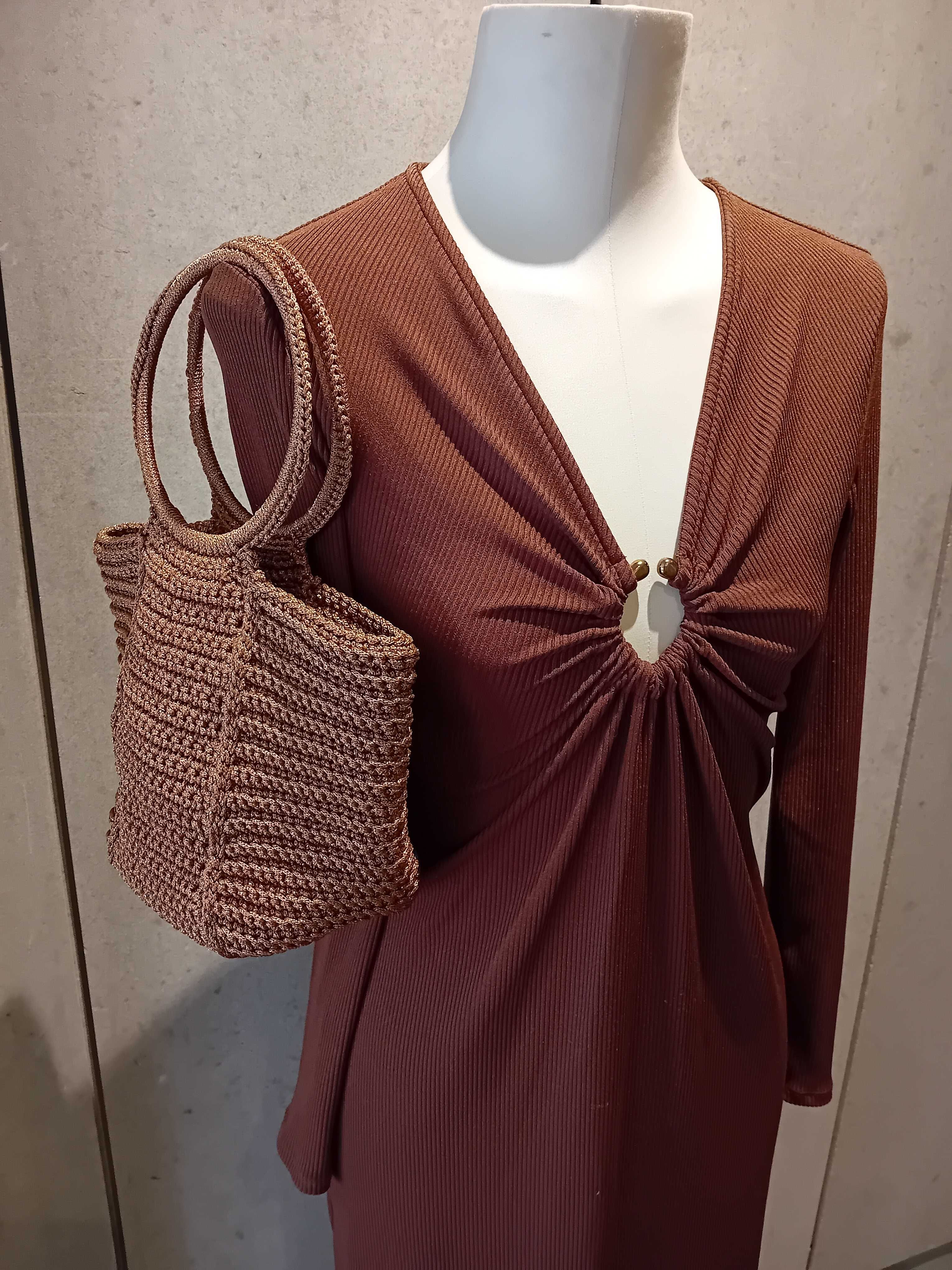 Чанта кроше, бутикова, модел бъкет/ bucket bag.
