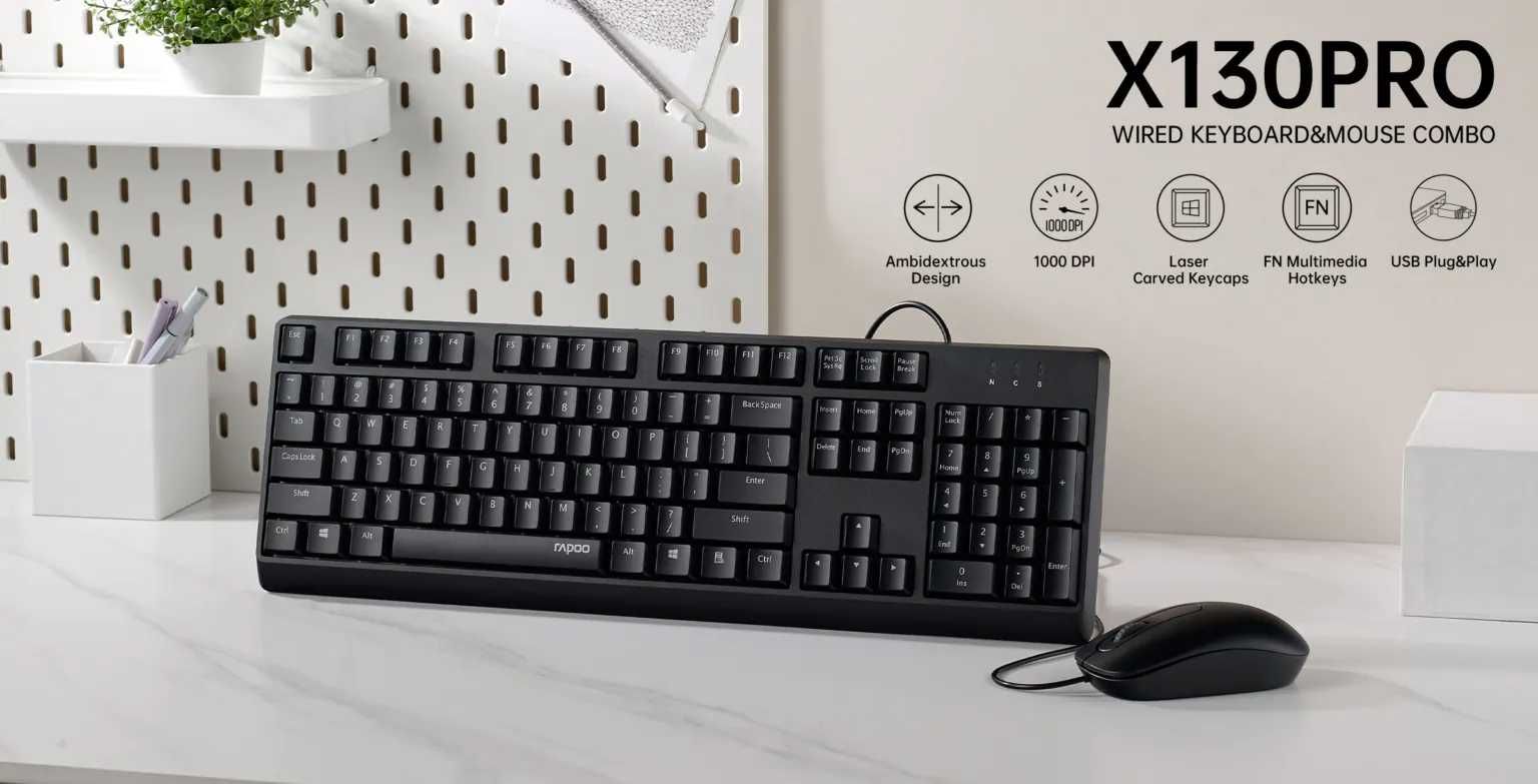 [НОВАЯ] Клавиатура & мышка RAPOO X130PRO
