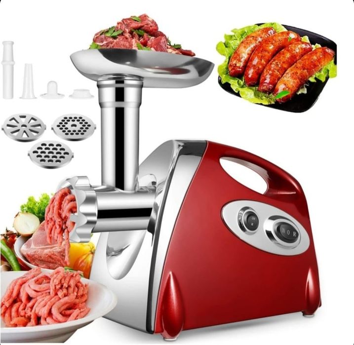 Masina de tocat carne Leihmann 3500 W cu accesorii motor cupru,Rosu