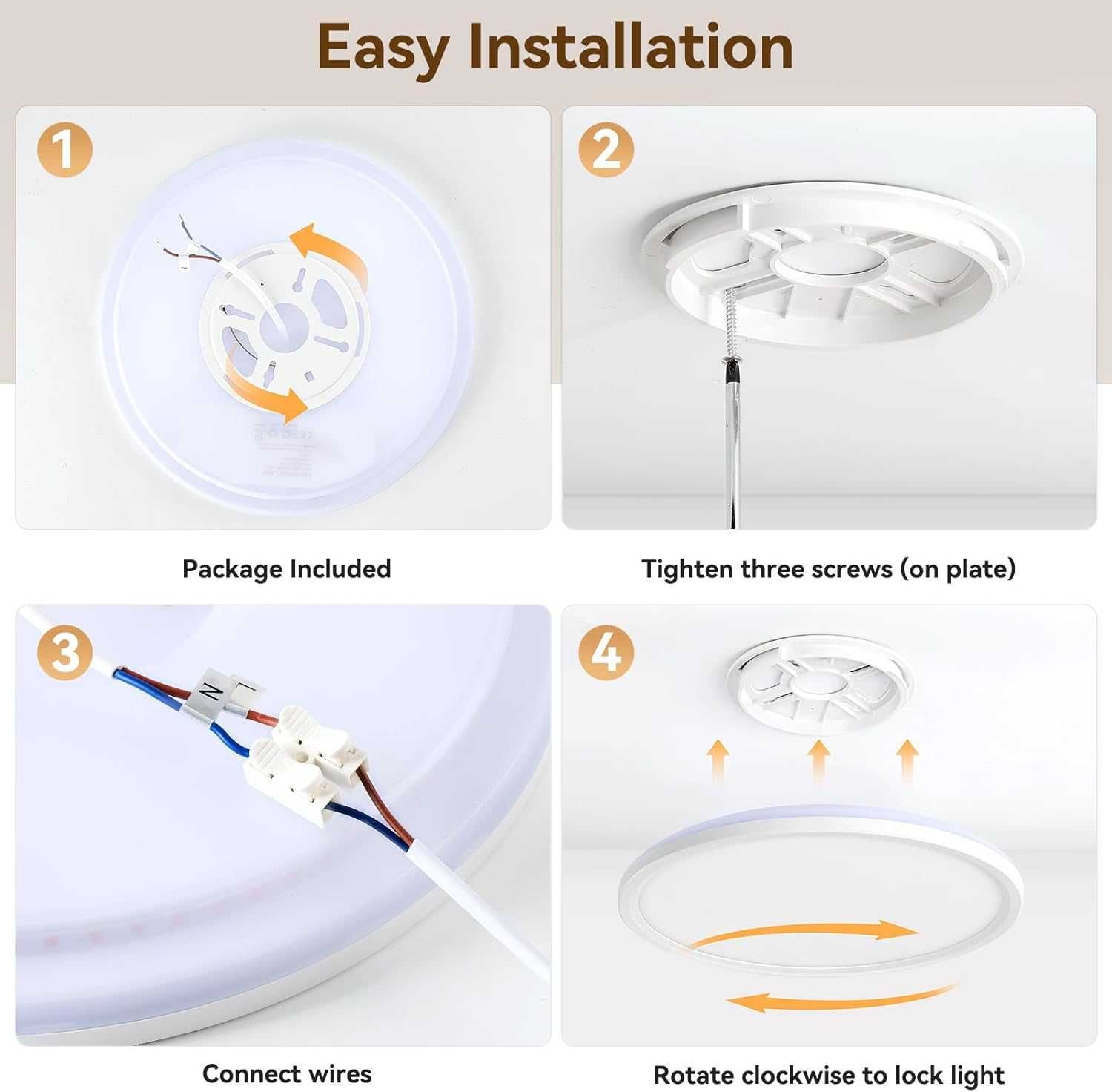 LED таванно осветление, димируемо,24W,дистанционно,кръгло,бяло, Ø29 см