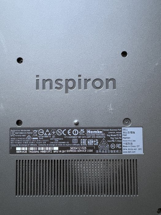 Laptop dell inspiron 15