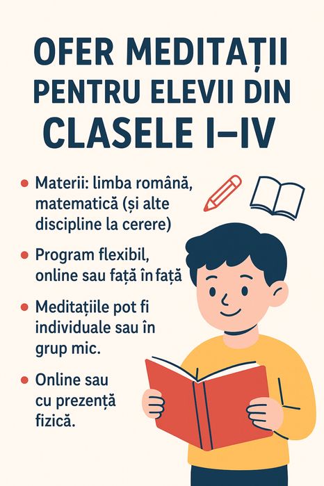 Ofer meditatii pentru clasele 1-4