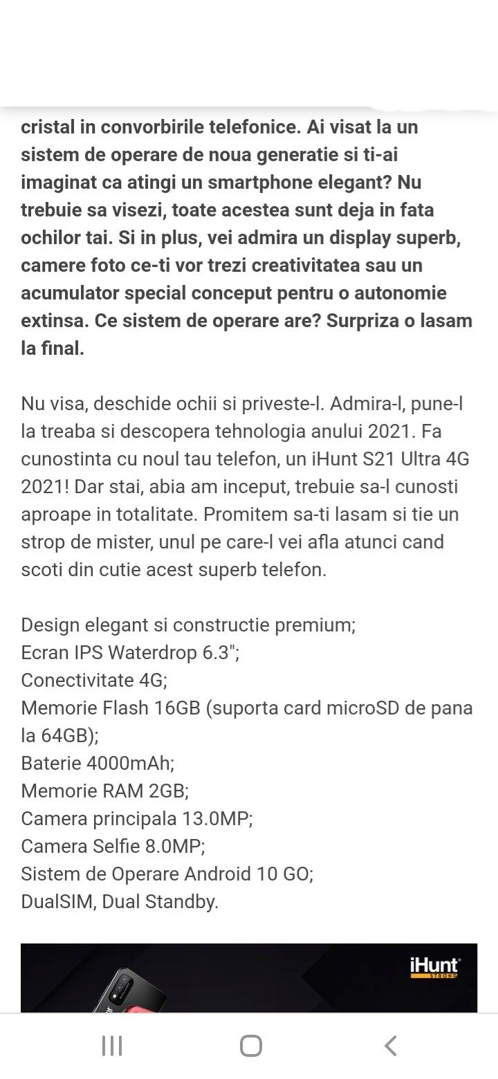 Telefon/smartphone iHunt s21ultra 4G