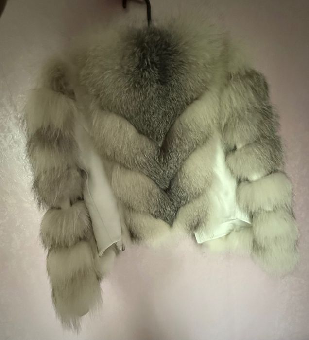 Палто с естествен косъм от лисица
