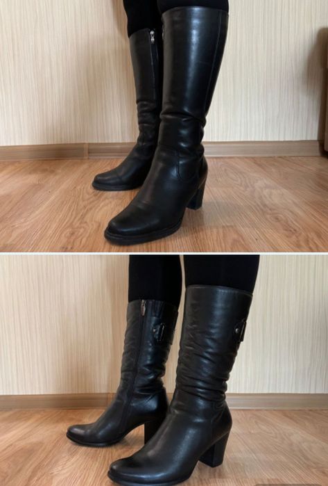 Зимние кожанные сапоги