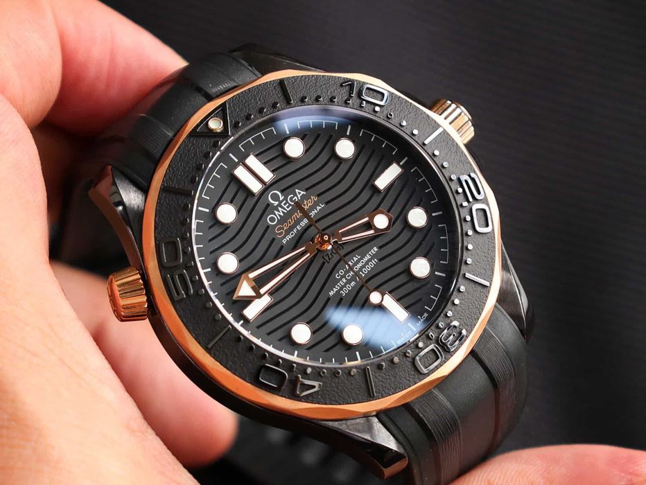 omega seamaster diver 300m black gold