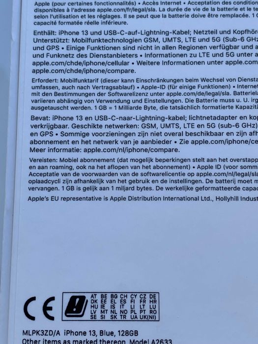 iPhone 13 ca NOU 128 GB Blue Albastru Liber RARITATE Poze !