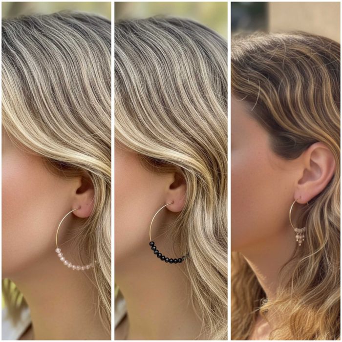 Ръчно изработени обеци Халки от Неръждаема стомана с Цирконий