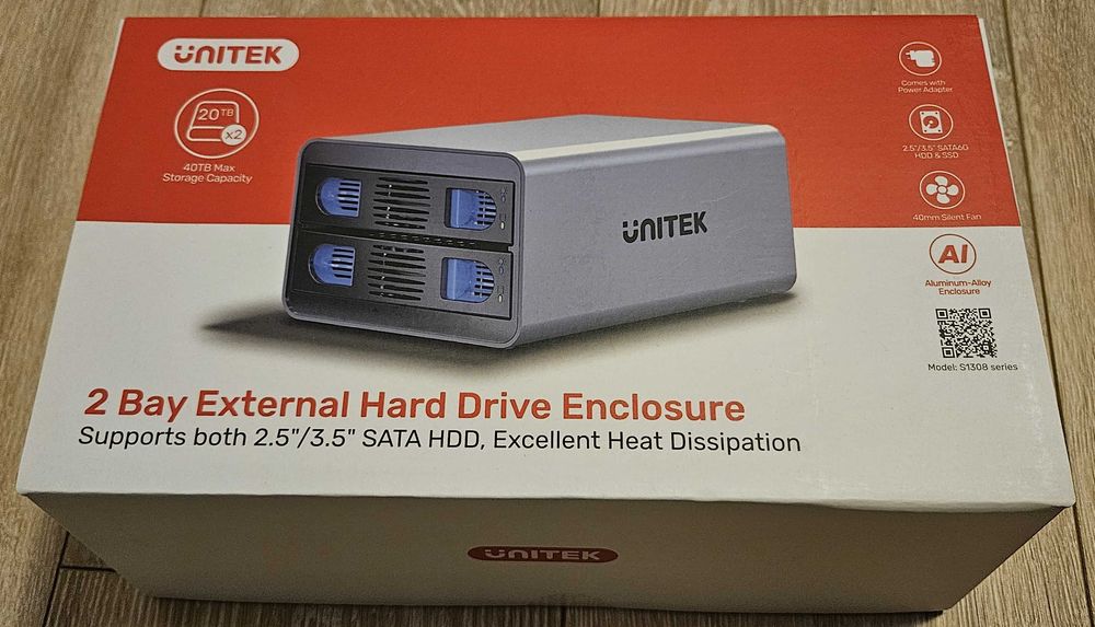 Carcasa RAID Unitek pentru unitati SATA de 2,5"/3,5 40TB, USB C 10Gb/s