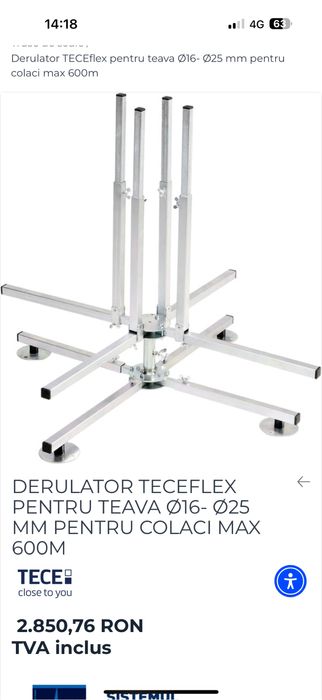Derulator pex Tece