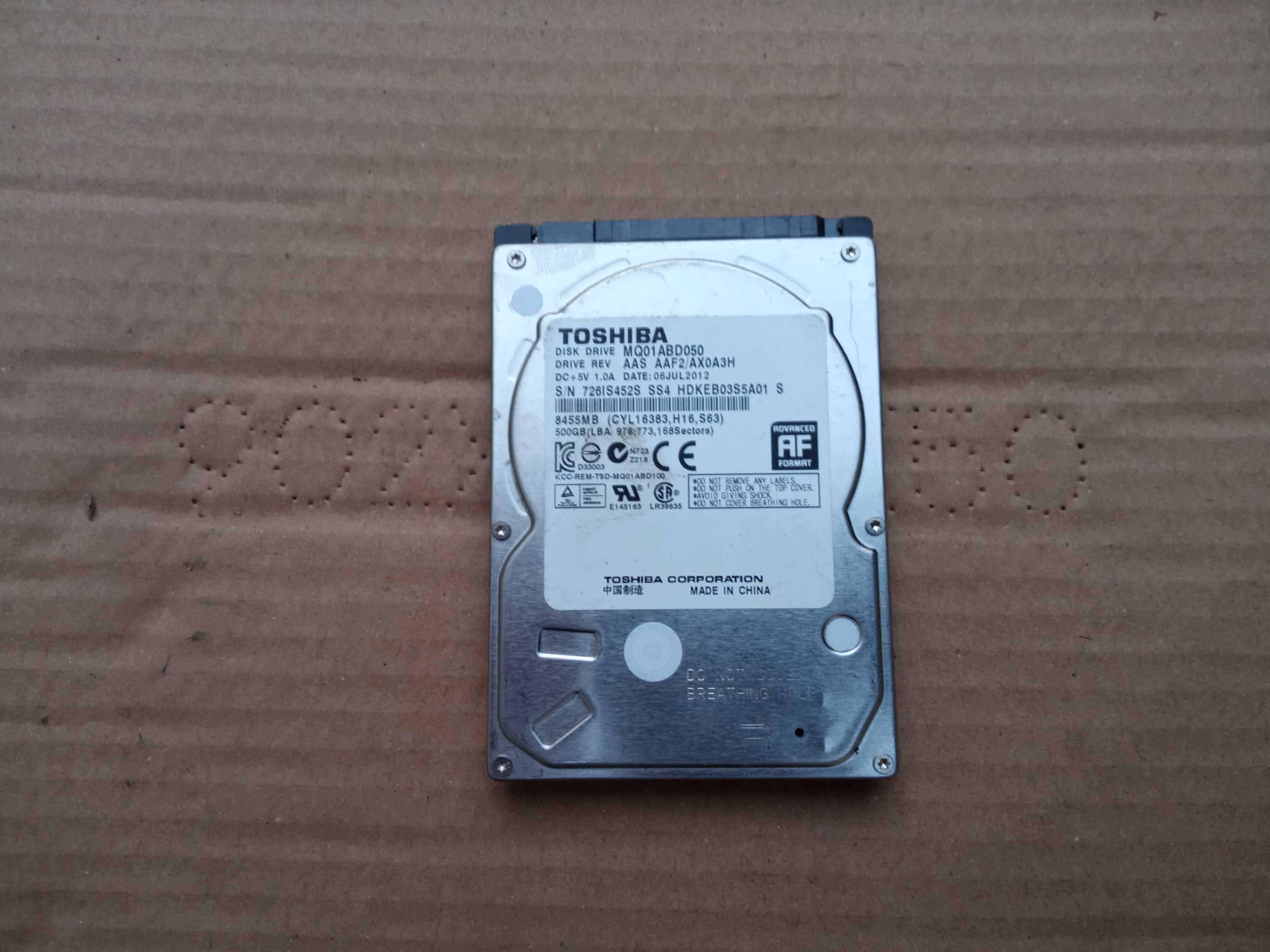 Hard Disk Laptop Toshiba MQ01ABD050, 500GB, 5400 rpm, 8MB, SATA 3
