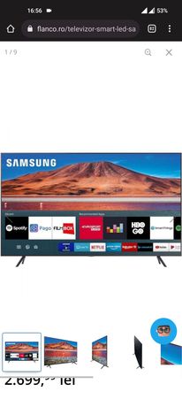 Televizor Smart LED, Samsung 50TU7172, 125 cm, Ultra HD 4K