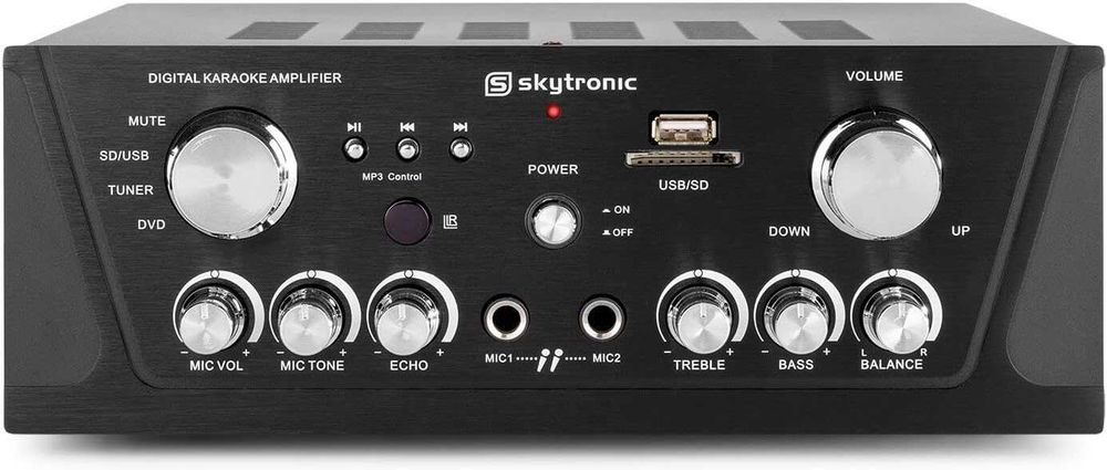 Amplificator audio digital karaoke Skytronic FM/USB/SD/Rem,RMS 2x50W