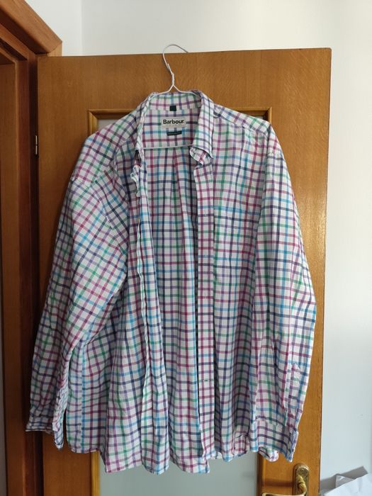 Camasa Barbour cu mânecă lungă, originala, mărime 4XL/5XL, carouri