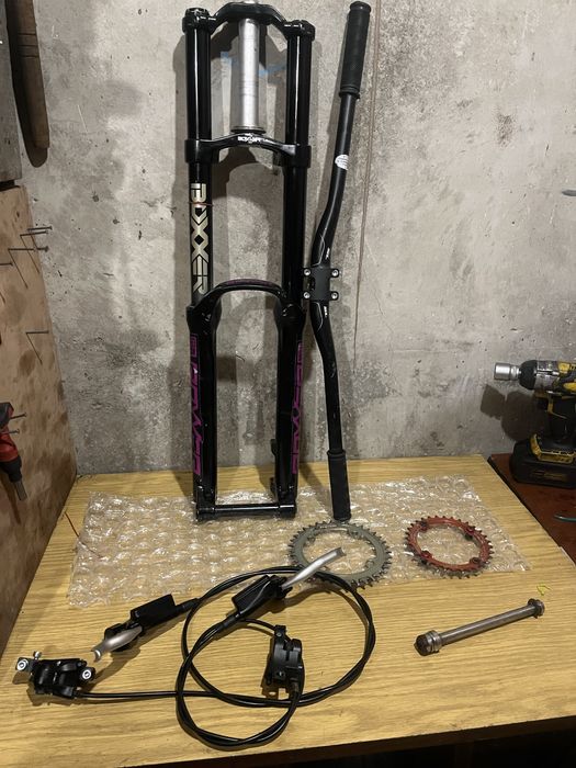 Dh части за колело вилка,,спирачки,плочи,ос,бар с лапа