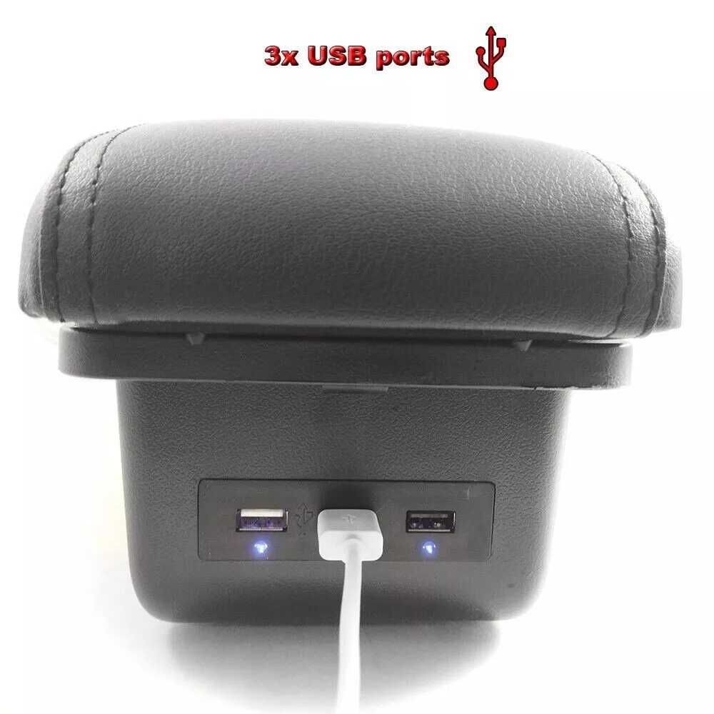 Подлакътник Барче за VW Golf 04 - 13 за Jetta 05 - 10  черен USB порт