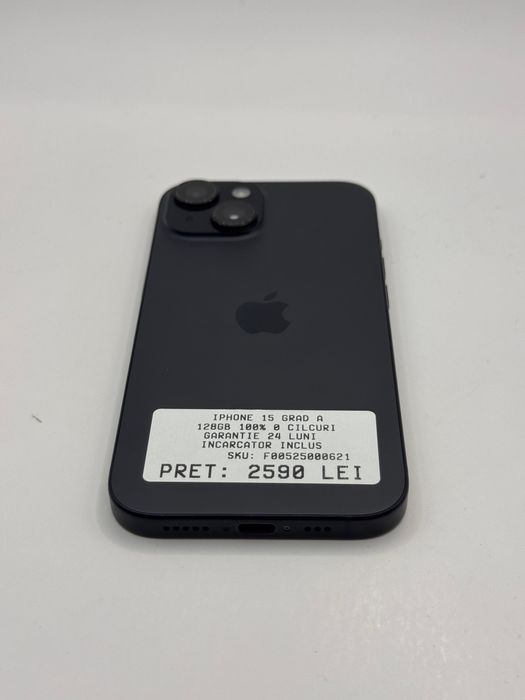 Iphone 15 128GB 100% Grad A Garantie 24 luni - zonemag.ro