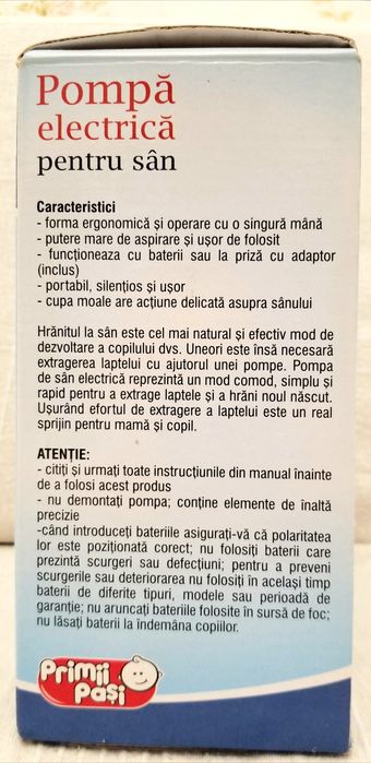 Pompă electrica pentru sân "Primii Pași"