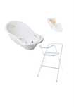 Set pachet cadita alb FL 102 cm + suport anatomic si suport metalic