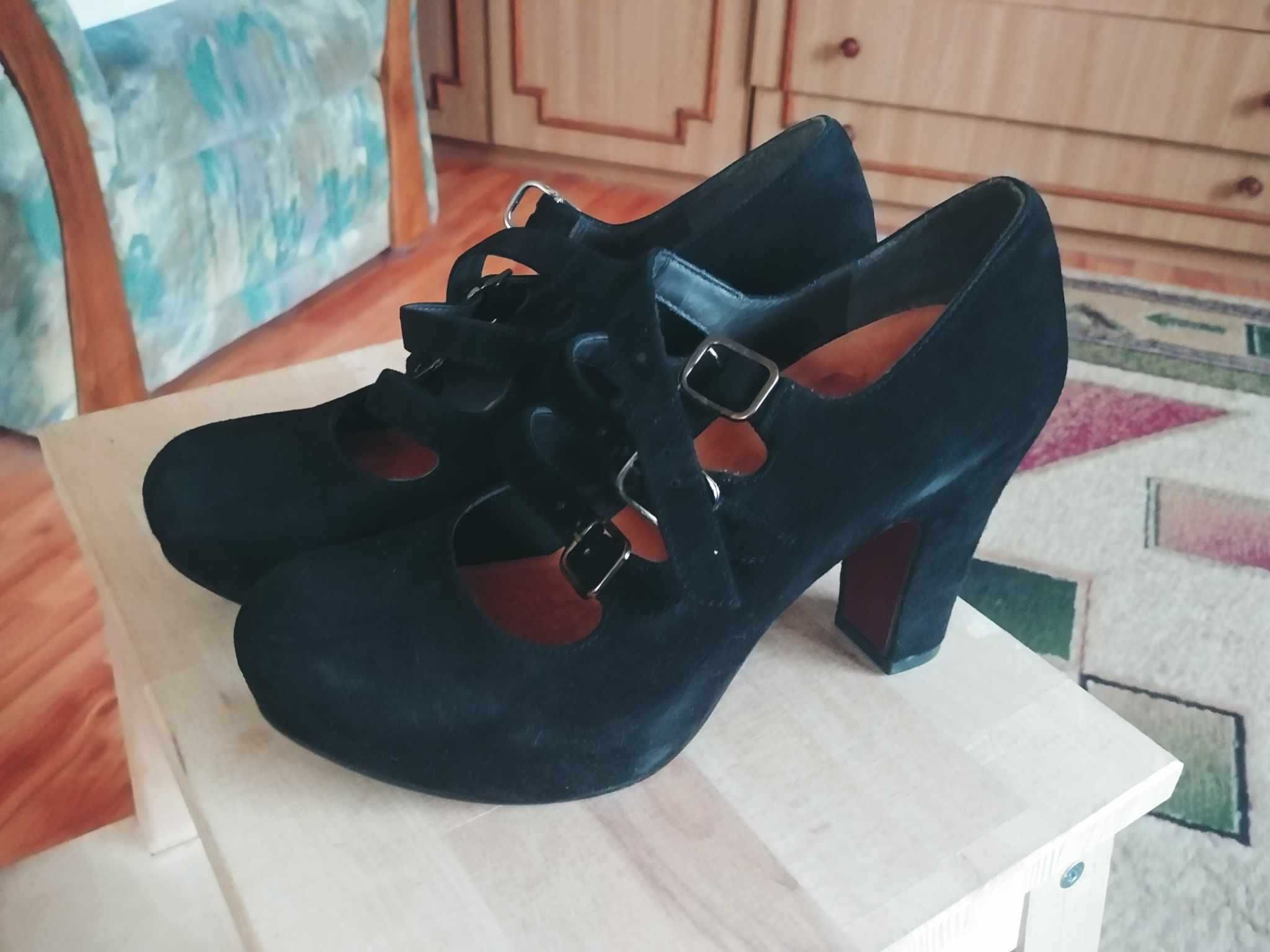 Pantofi platforma 36,piele intoarsa