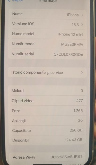Vând IPhone 12 mini 256 GB Green mint