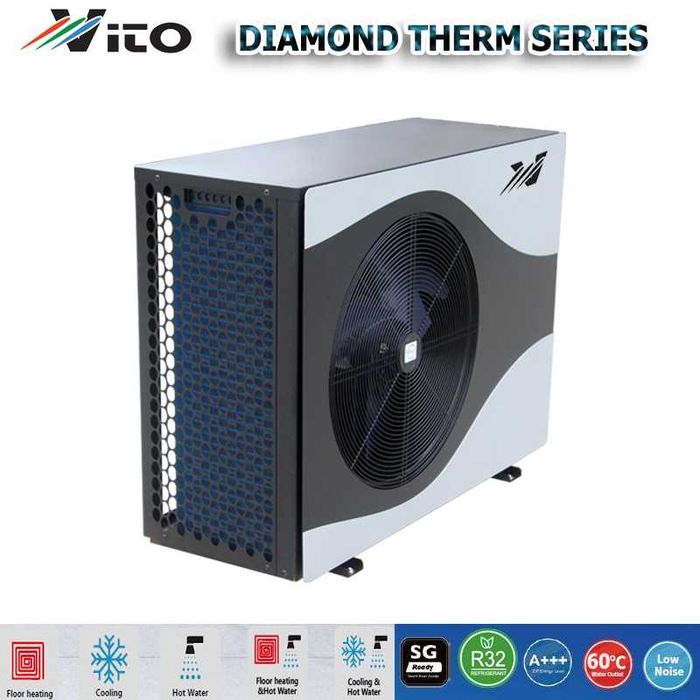 12.2KW МОНОФАЗНА ТЕРМОПОМПА VITO Diamond Therm-до 60 градуса,клас А+++