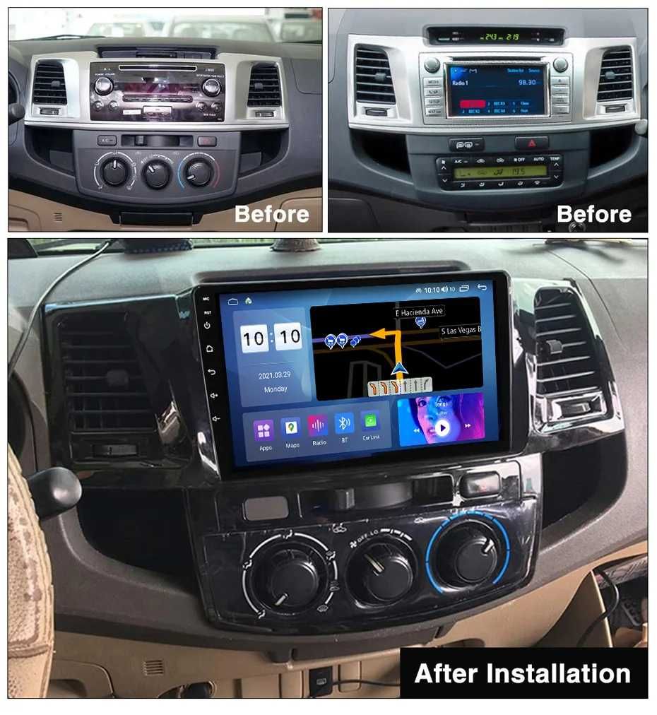 Navigatie Dedicata Toyota Hilux VII (2004-2015) 9Inch, Bluetooth, WiFi