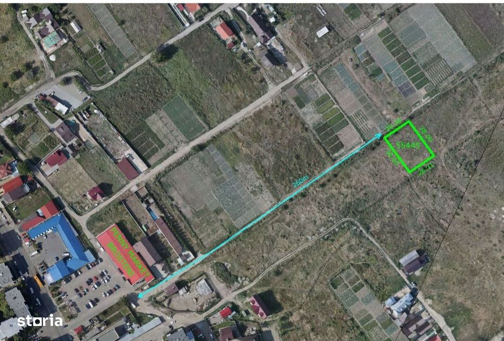 Teren intravilan , in zona Brosteni -Penny, cu acces din doua strazi .