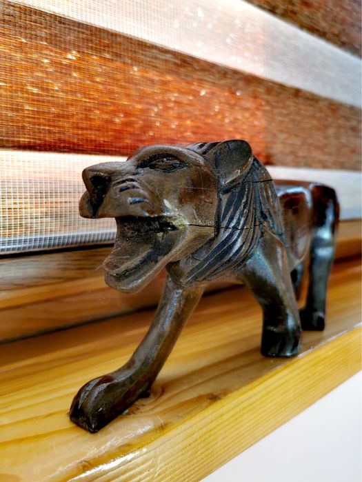 Играчка Лъв фигура дървена скулптура дърворезба статуя ръчно изработен