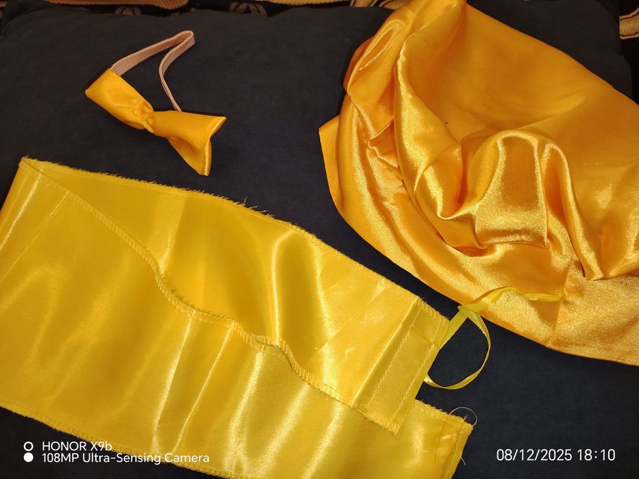 Шапка 2000тг, пояс 1500тг, бабочка 500 - цвет насыщенный жёлтый