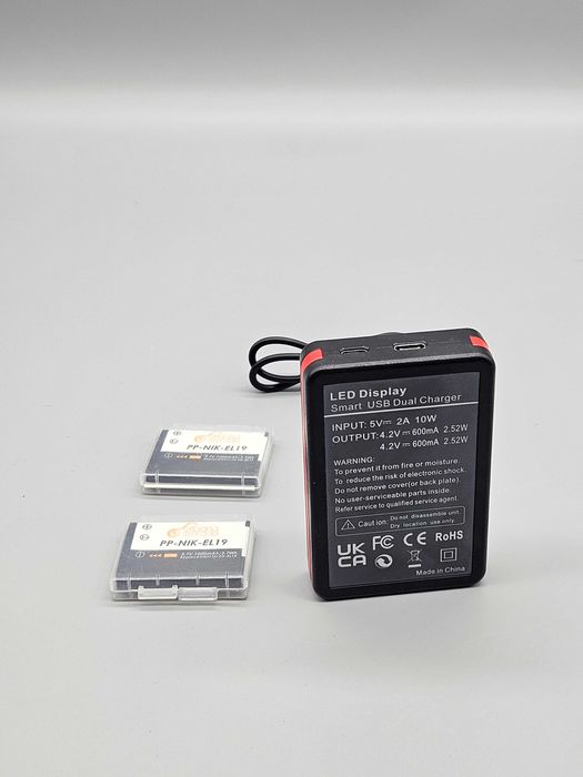 Комплект зарядно устройство + две батерии PP-NIK-EL19 за Nikon