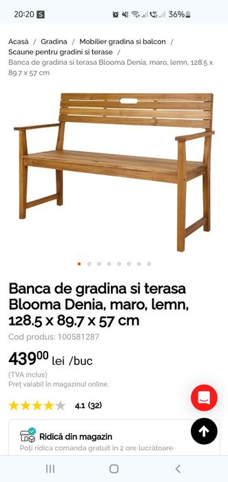 Vând bănci și scaune terasa/gradina