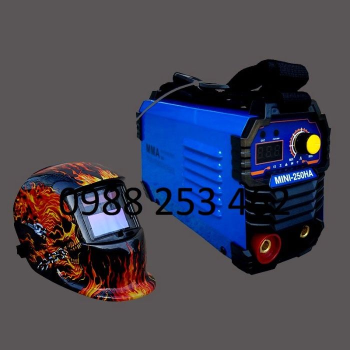 250А МАХ Мини 2,5 кг Електрожен инверторен 4м кабели с дисплей НА