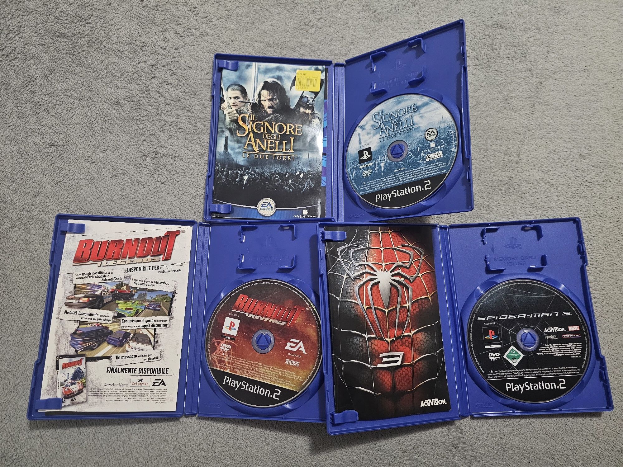 Vând 3 Jocuri De Playstation 2: Spider- Man 3, Burnout Revenge, etc